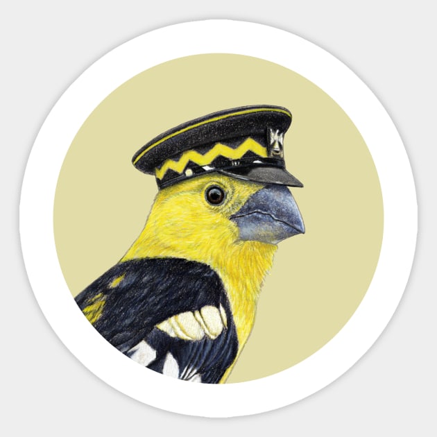 Golden grosbeak Sticker by Mikhail Vedernikov